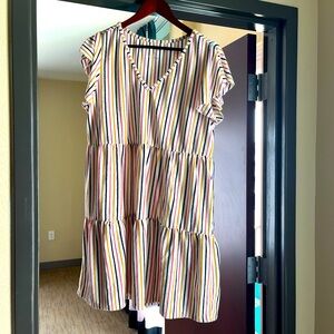 Grace and Lace terry swim coverup, absorbs water striped size L